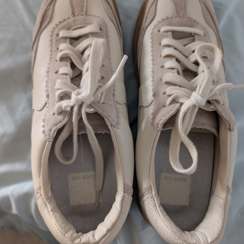 Dolce Vita Beige and Cream Sneakers